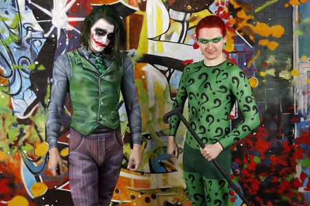 GEEK ART: Joker meets Riddler Bodypainting