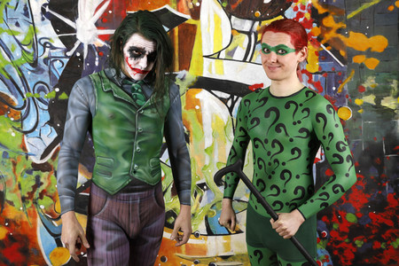 GEEK ART: Joker meets Riddler Bodypainting