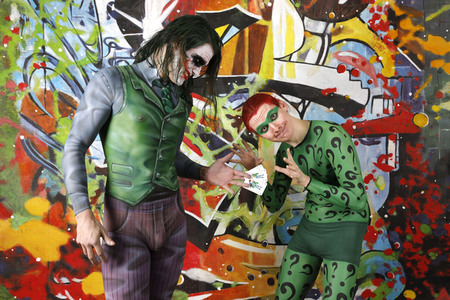GEEK ART: Joker meets Riddler Bodypainting