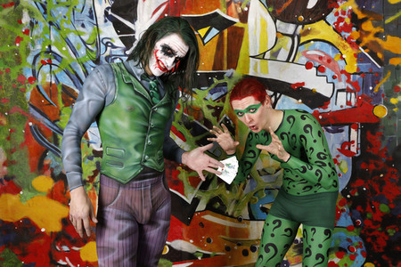 GEEK ART: Joker meets Riddler Bodypainting