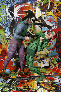 GEEK ART: Joker meets Riddler Bodypainting