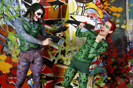 GEEK ART: Joker meets Riddler Bodypainting