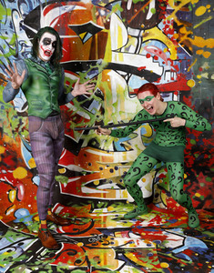 GEEK ART: Joker meets Riddler Bodypainting