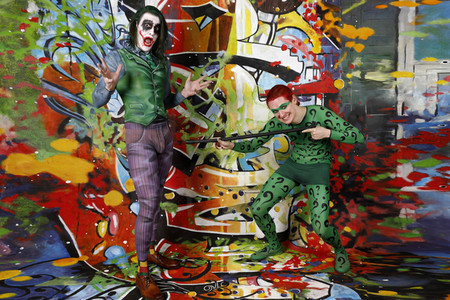 GEEK ART: Joker meets Riddler Bodypainting
