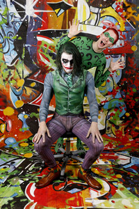 GEEK ART: Joker meets Riddler Bodypainting