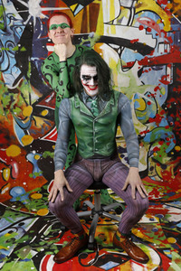 GEEK ART: Joker meets Riddler Bodypainting