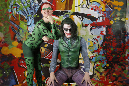 GEEK ART: Joker meets Riddler Bodypainting