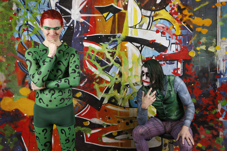 GEEK ART: Joker meets Riddler Bodypainting
