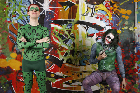 GEEK ART: Joker meets Riddler Bodypainting