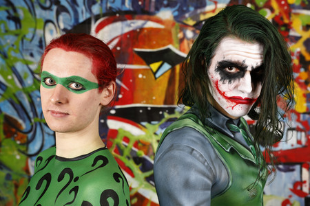 GEEK ART: Joker meets Riddler Bodypainting