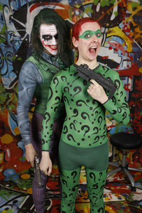 GEEK ART: Joker meets Riddler Bodypainting