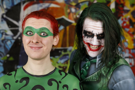 GEEK ART: Joker meets Riddler Bodypainting