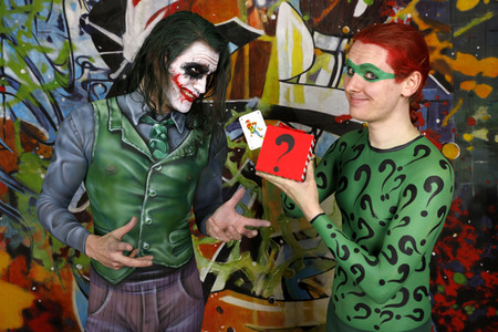 GEEK ART: Joker meets Riddler Bodypainting