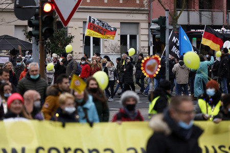 Coronademo in Düsseldorf