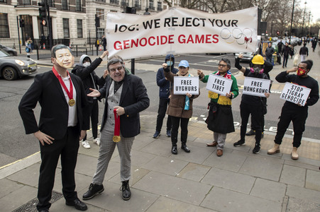 Demonstration gegen Menschenrechtsverletzungen in China in London