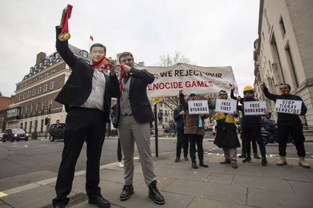 Demonstration gegen Menschenrechtsverletzungen in China in London