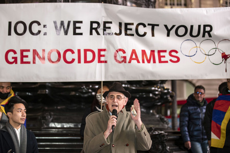 Demonstration gegen Menschenrechtsverletzungen in China in London