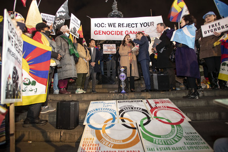 Demonstration gegen Menschenrechtsverletzungen in China in London