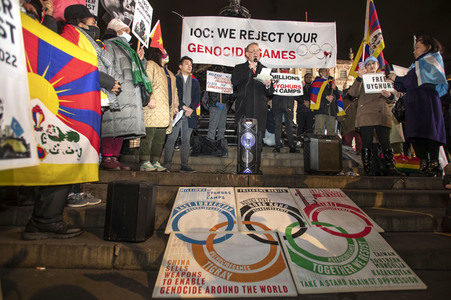 Demonstration gegen Menschenrechtsverletzungen in China in London