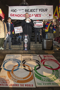 Demonstration gegen Menschenrechtsverletzungen in China in London
