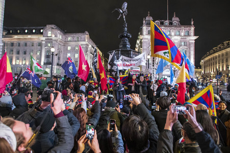 Demonstration gegen Menschenrechtsverletzungen in China in London