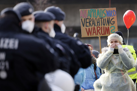 Coronademo in Düsseldorf