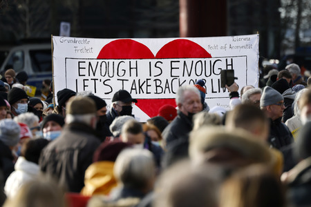 Coronademo in Düsseldorf