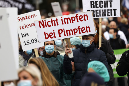 Coronademo in Düsseldorf