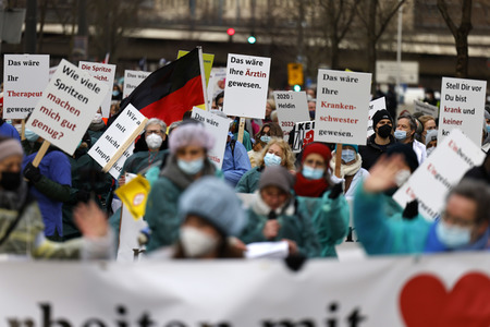 Coronademo in Düsseldorf