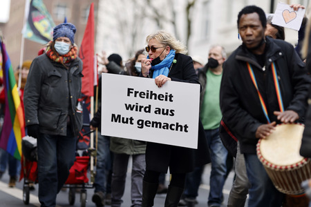 Coronademo in Düsseldorf