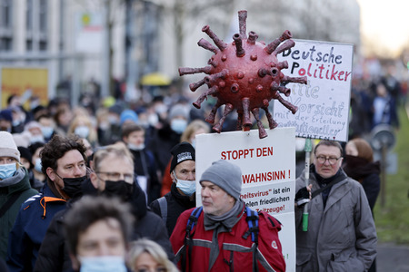 Coronademo in Düsseldorf