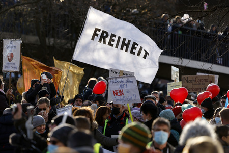 Coronademo in Düsseldorf