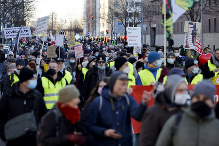 Coronademo in Düsseldorf