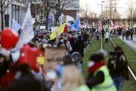 Coronademo in Düsseldorf