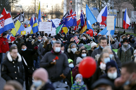 Coronademo in Düsseldorf