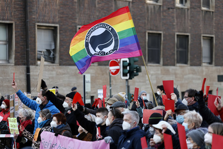 Coronademo in Düsseldorf