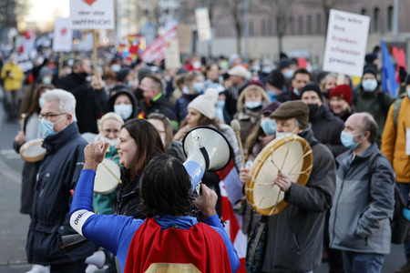 Coronademo in Düsseldorf
