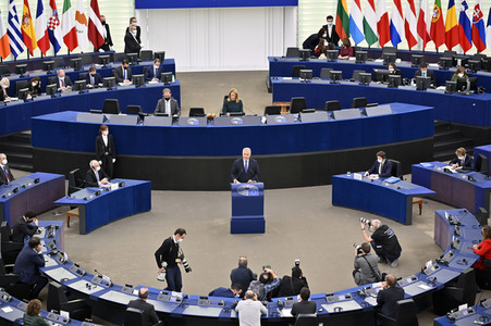 Rede von Iván Duque Márquez vor dem EU-Parlament in Straßburg