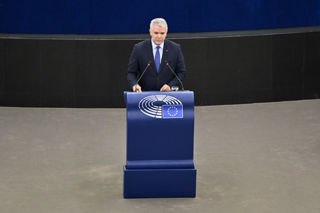Rede von Iván Duque Márquez vor dem EU-Parlament in Straßburg