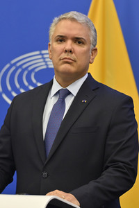Pressekonferenz mit Iván Duque Márquez im EU-Parlament in Straßburg