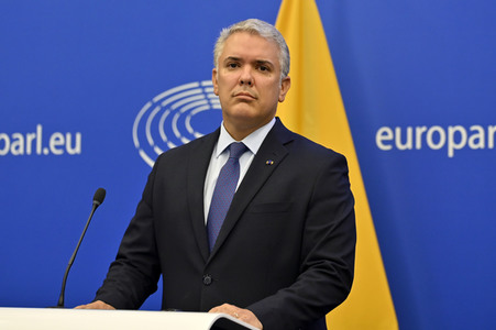 Pressekonferenz mit Iván Duque Márquez im EU-Parlament in Straßburg