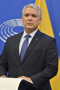 Pressekonferenz mit Iván Duque Márquez im EU-Parlament in Straßburg