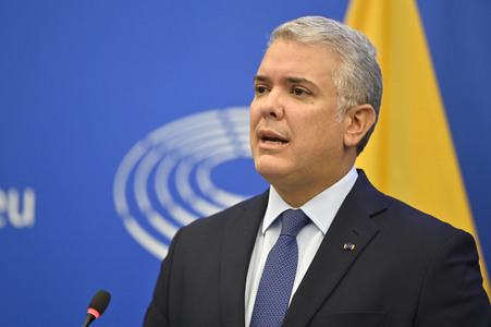Pressekonferenz mit Iván Duque Márquez im EU-Parlament in Straßburg