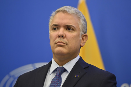 Pressekonferenz mit Iván Duque Márquez im EU-Parlament in Straßburg
