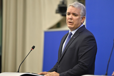 Pressekonferenz mit Iván Duque Márquez im EU-Parlament in Straßburg
