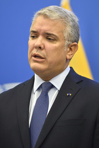Pressekonferenz mit Iván Duque Márquez im EU-Parlament in Straßburg