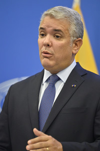 Pressekonferenz mit Iván Duque Márquez im EU-Parlament in Straßburg
