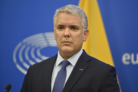 Pressekonferenz mit Iván Duque Márquez im EU-Parlament in Straßburg