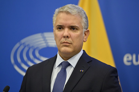 Pressekonferenz mit Iván Duque Márquez im EU-Parlament in Straßburg