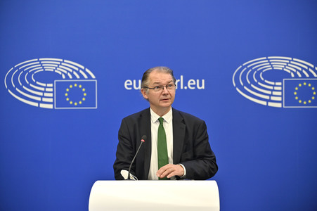 Pressebriefing der Fraktion Grüne/EFA im EU-Parlament in Straßburg
